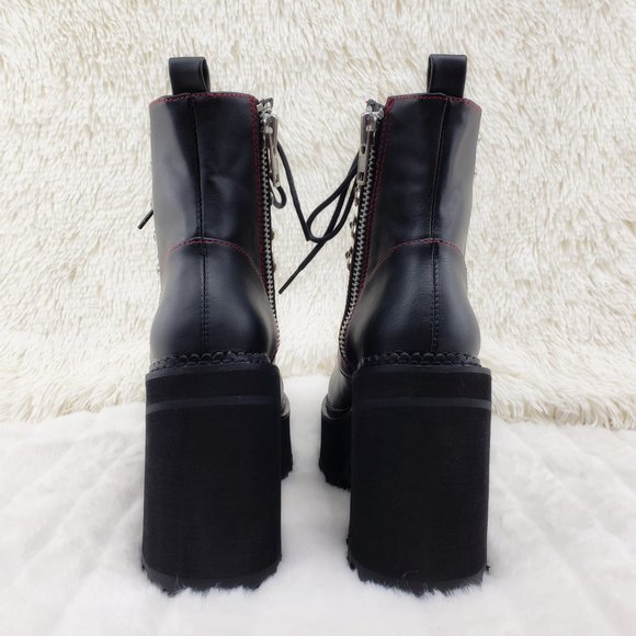 Gothic Punk Chunky Heel Platform Rocker Ankle Boot - Picture 7 of 16